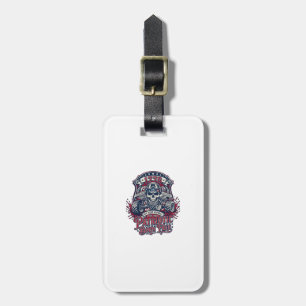 Etiqueta De Bagagem Caminhão Monstro Patriótico 1776 Off Road Skull Pe