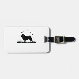 Etiqueta De Bagagem Camisa Clássica Pug Dog � Silhueta da Lua de Hallo