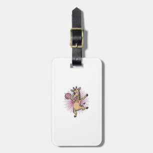 Etiqueta De Bagagem Camisa de Girafa Dançante Disco Bola Gravura Vinta