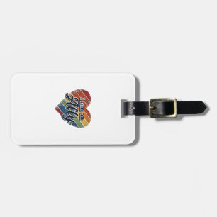 Etiqueta De Bagagem Camisa Vetorial Coração Aliado Arco-íris Design_1