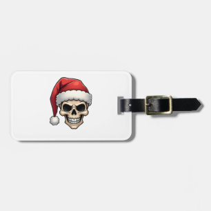 Etiqueta De Bagagem Camiseta engraçada Christmas Skull Funny Santa XME