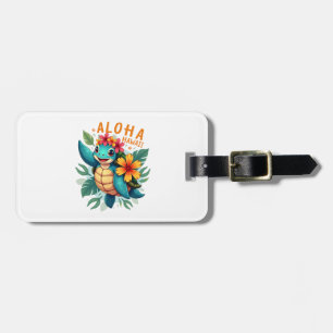 Etiqueta De Bagagem Camiseta havaiana Aloha Havaí Tartaruga Marinha Me