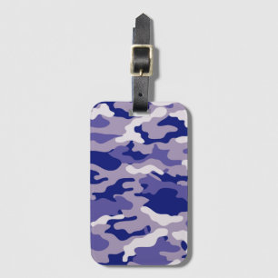 Etiqueta De Bagagem Camo Camping Hunting Blue Camouflage