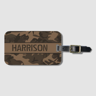Etiqueta De Bagagem Camo Marrom Personalizado
