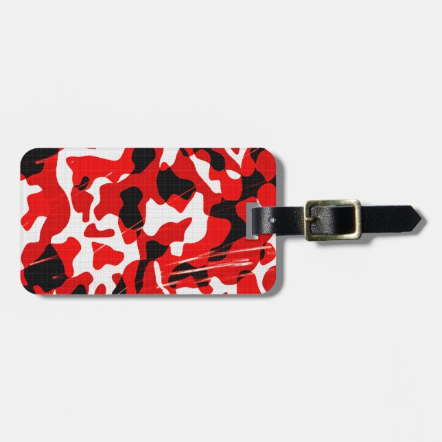 Etiqueta De Bagagem Camo Red Fallout (Design de OMA) (Frente Horizontal)