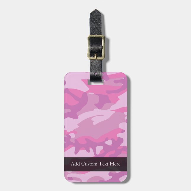 Etiqueta De Bagagem Camoflauge rosa (Frente Vertical)