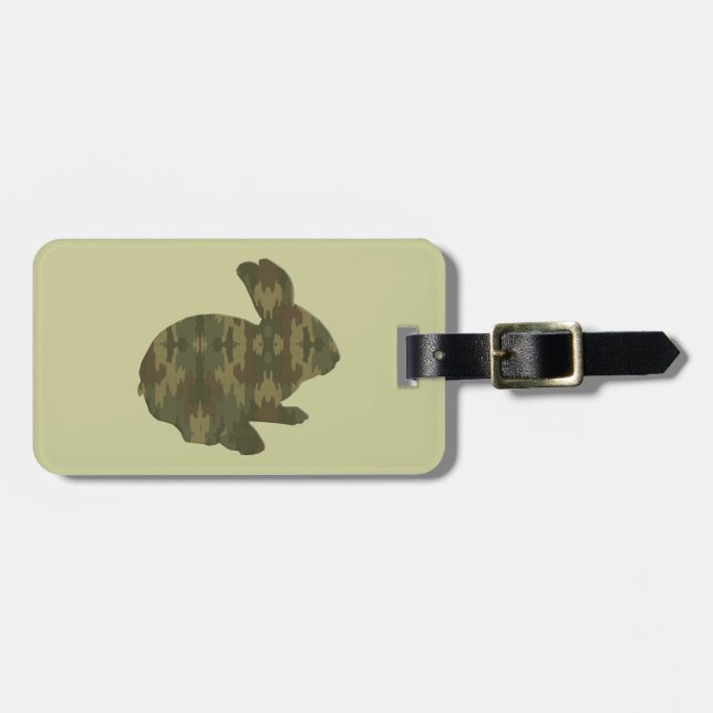 Etiqueta De Bagagem Camouflage Silhouette Páscoa Bunny Bagagem (Frente Horizontal)
