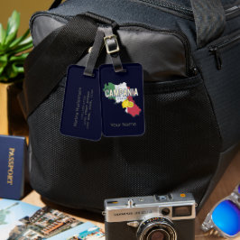 Etiqueta De Bagagem Campania Itália - Região Retro Mapa Vintage Souven