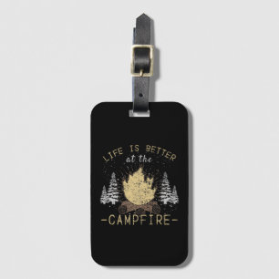 Etiqueta De Bagagem Campfire - A Vida É Melhor Pelo Fogo