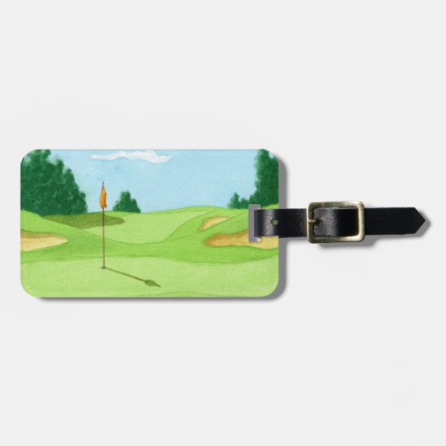 Etiqueta De Bagagem Campo de golfe personalizado Geen (Frente Horizontal)