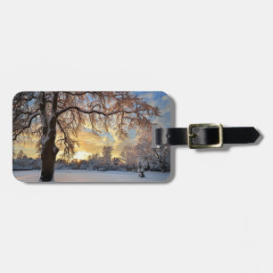 Etiqueta De Bagagem Campo do inverno em Latvia