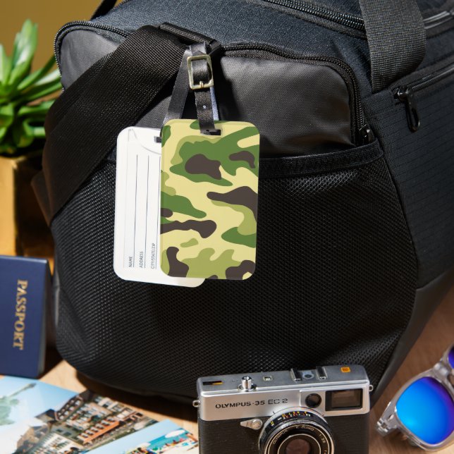 Etiqueta De Bagagem Camuflagem (Frente e Verso)