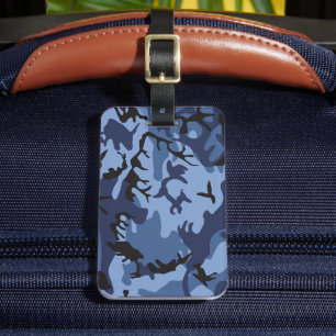 Etiqueta De Bagagem Camuflagem Azul marinho, Militar, Exército