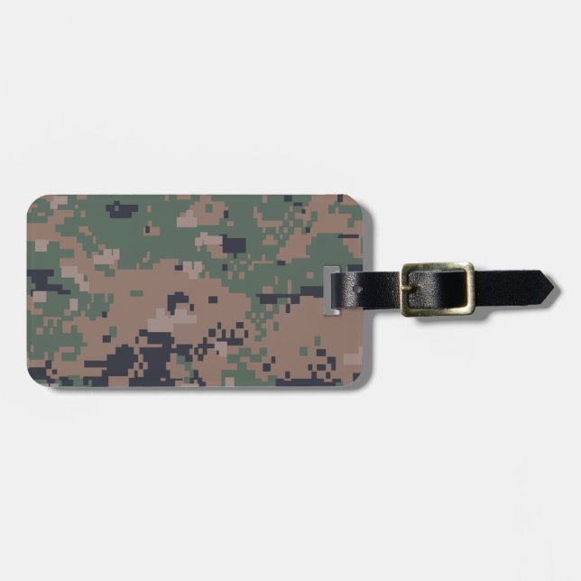 Etiqueta De Bagagem Camuflagem da floresta de Digitas (Frente Horizontal)