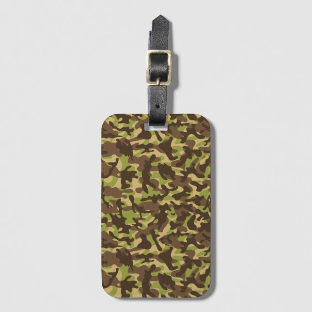 Etiqueta De Bagagem Camuflagem em Cascata   (Frente Vertical)