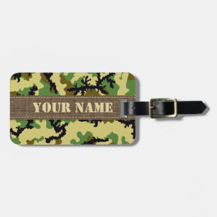 Etiqueta De Bagagem Camuflagem florestal