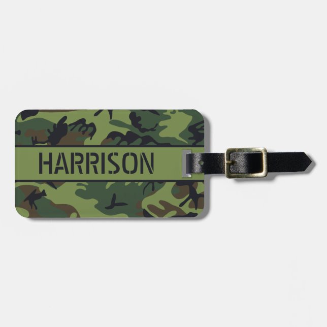 Etiqueta De Bagagem Camuflagem Personalizada (Frente Horizontal)