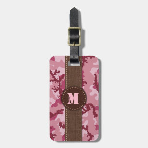 Etiqueta De Bagagem Camuflagem rosa