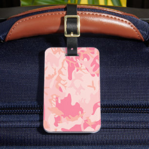 Etiqueta De Bagagem Camuflagem Rosa, Militar, Exército