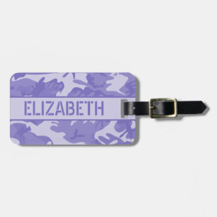 Etiqueta De Bagagem Camuflagem Roxa Personalizada
