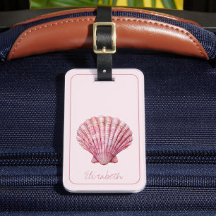 Etiqueta De Bagagem Cana-de-coleira rosa costeira personalizada