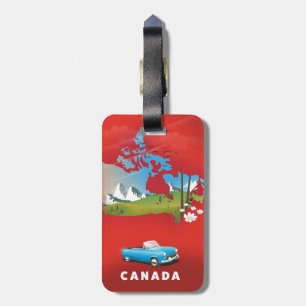 Etiqueta De Bagagem Canadá ilustrou viagem impressão.