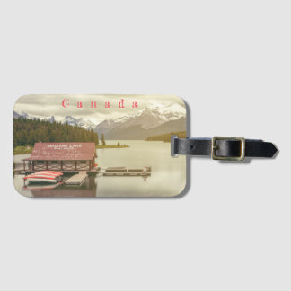 Etiqueta De Bagagem Canada Maligne Lake Boat House