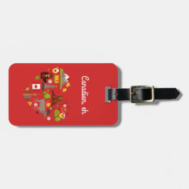 Etiqueta De Bagagem Canadiano. Coração canadense.