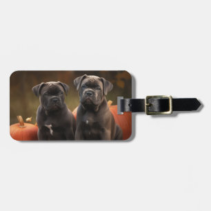 Etiqueta De Bagagem Cane Corso Puppy Autumn Delight Pumpkin