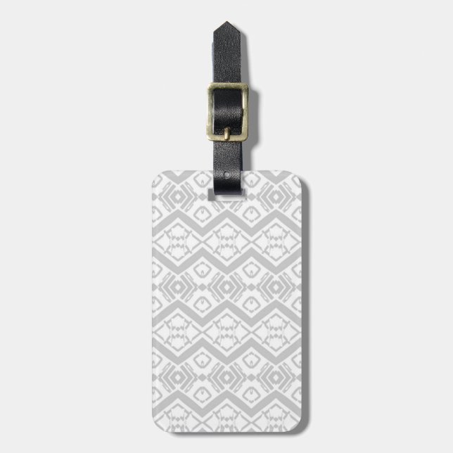 Etiqueta De Bagagem Caneca de cinza branca zigzag (Frente Vertical)
