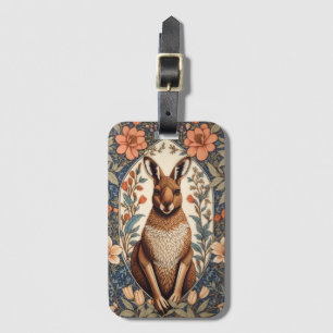 Etiqueta De Bagagem Canguru Elegante Inspirado em William Morris