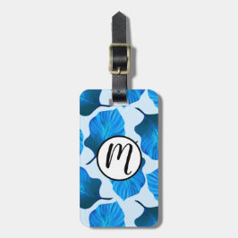 Etiqueta De Bagagem Canna Tropicanna Folhas Tropicais em Azul