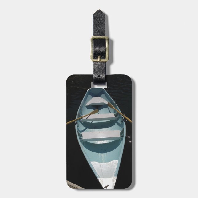 Etiqueta De Bagagem Canoa Azul (Frente Vertical)