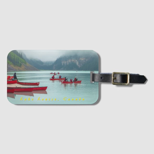 Etiqueta De Bagagem Canoeing in Louise Lake Canada (Frente Horizontal)