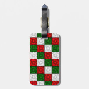 Etiqueta De Bagagem Cantos Pleados - Vermelho-Branco-Verde-BAGAGEM