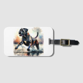 Etiqueta De Bagagem Cão Cane Corso em aquarela