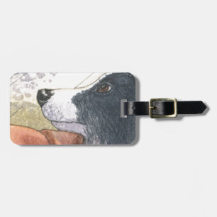 Etiqueta De Bagagem Cão de border collie que espera no carro