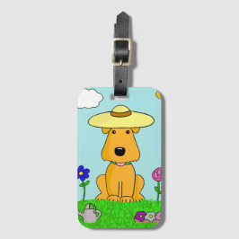 Etiqueta De Bagagem Cão de filhote de cachorro de Kawaii Airedale no