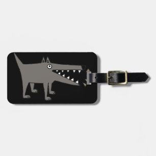 Etiqueta De Bagagem Cão de guarda cinzento do descascamento Funky