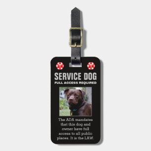 Etiqueta De Bagagem Cão do serviço - preto - crachá exigido acesso