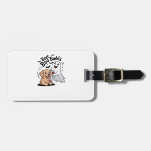 Etiqueta De Bagagem Cão e fantasma bebendo vinho. Camiseta Clássica