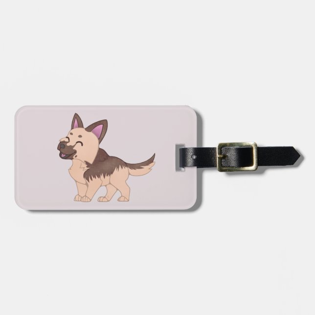 Etiqueta De Bagagem Cão German shepherd Kawaii (Frente Horizontal)