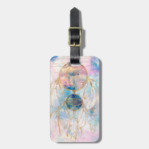 Etiqueta De Bagagem Capa de sonhos Dourada clássica Rainbow Clouds Sk