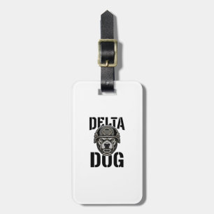 Etiqueta De Bagagem Capacete Bulldog Delta Dog Design de Gravura Vinta