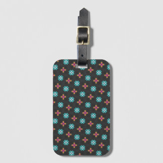 Etiqueta De Bagagem Capinha de Laptop Geométrica Preta e Neon de Alto 