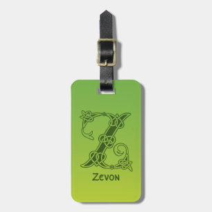 Etiqueta De Bagagem Capital Decorativo do Nó Celta do século XVI Z