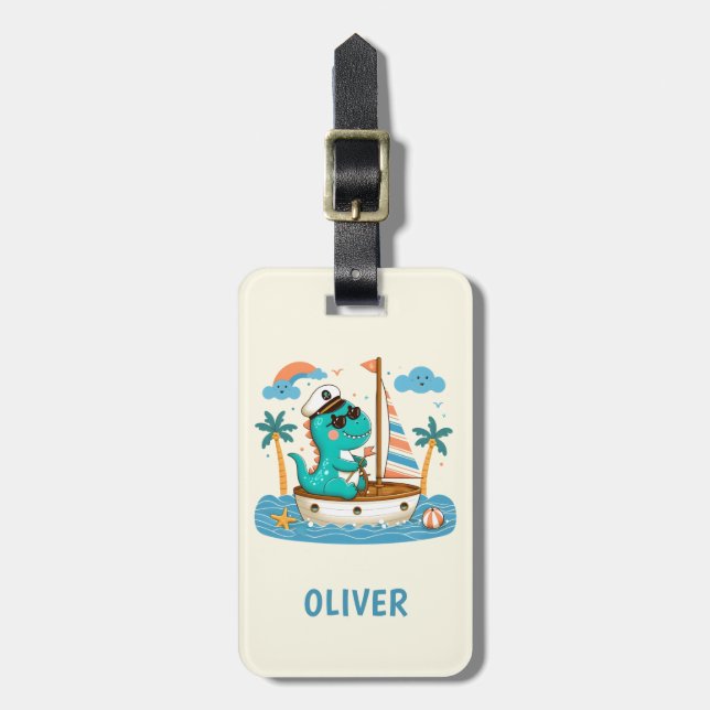 Etiqueta De Bagagem Capitão de veleiro náutico de Trex Trex (Frente Vertical)