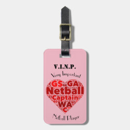 Etiqueta De Bagagem Capitão personalizado do Netball do design do