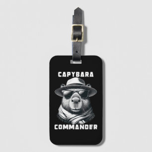 Etiqueta De Bagagem Capivara Com Óculos De Sol Capy Comandante