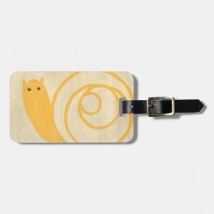 Etiqueta De Bagagem Caracol Amarelo no Fundo do Cream